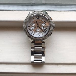 Michael Kors silver and crystal watch